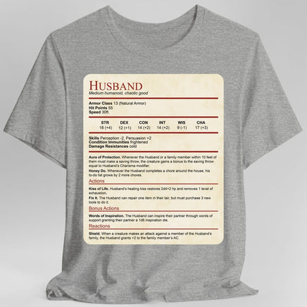 D&D Husband Stat Block T-Shirt-GoblinSmith