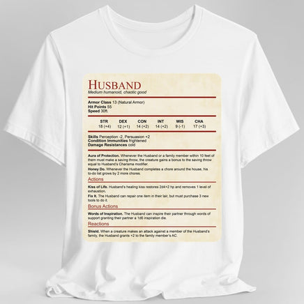D&D Husband Stat Block T-Shirt-GoblinSmith