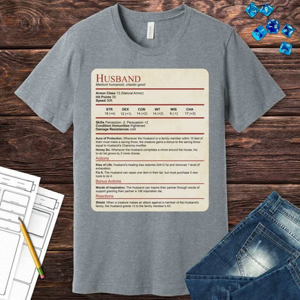 D&D Husband Stat Block T-Shirt-GoblinSmith