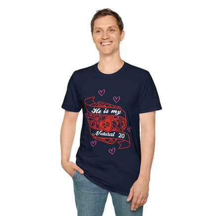 DND Valentines Gift Shirt - He is My Natural 20-GoblinSmith