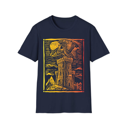 Dragon Vintage Medieval Art Gradient T-Shirt-GoblinSmith