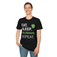 Druid Class T-Shirt – 'Eat, Sleep, Wildshape, Repeat'-GoblinSmith