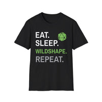 Druid Class T-Shirt – 'Eat, Sleep, Wildshape, Repeat'-GoblinSmith