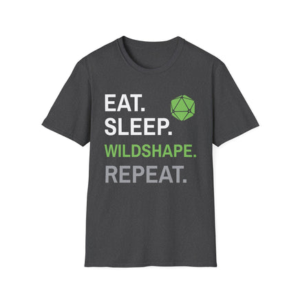 Druid Class T-Shirt – 'Eat, Sleep, Wildshape, Repeat'-GoblinSmith