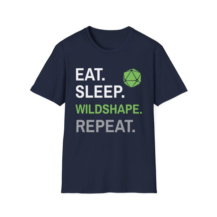 Druid Class T-Shirt – 'Eat, Sleep, Wildshape, Repeat'-GoblinSmith