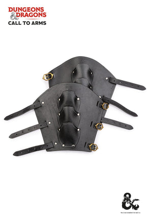 Dungeons & Dragons Fighter Leather Bracers Black-GoblinSmith