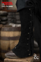 Dungeons & Dragons Leather Gaiters Type 1 Black-GoblinSmith