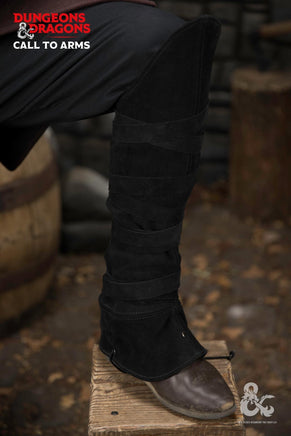 Dungeons & Dragons Leather Gaiters Type 3 Black-GoblinSmith