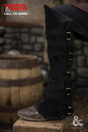 Dungeons & Dragons Leather Gaiters Type 3 Black-GoblinSmith