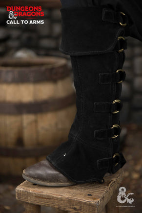 Dungeons & Dragons Leather Gaiters Type 4 Black-GoblinSmith