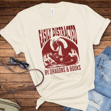 Easily Distracted by Dragons & Books Shirt-GoblinSmith