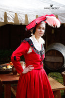 Landsknecht Sleeves Cuts Flora Red/Black-GoblinSmith