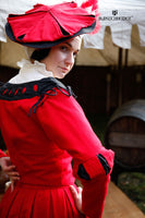 Landsknecht Sleeves Cuts Flora Red/Black-GoblinSmith