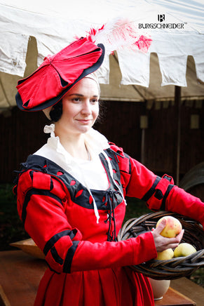 Landsknecht Sleeves Stripes Flora Red/Black-GoblinSmith