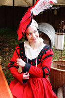 Landsknecht Sleeves Stripes Flora Red/Black-GoblinSmith