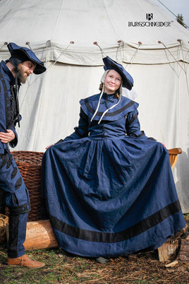 Landsknecht Skirt Flora Blue/Black-GoblinSmith