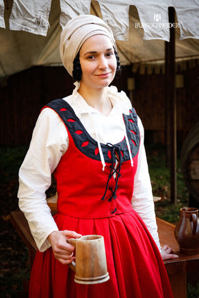 Landsknecht Bodice Flora Red/Black-GoblinSmith