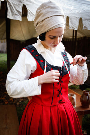 Landsknecht Bodice Flora Red/Black-GoblinSmith