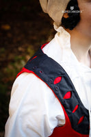 Landsknecht Bodice Flora Red/Black-GoblinSmith