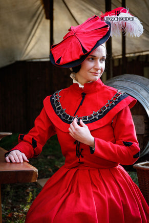 Landsknecht Pellerine Flora Red/Black-GoblinSmith