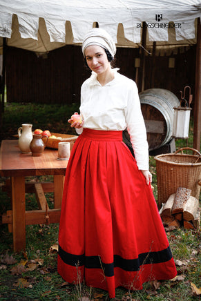 Landsknecht Skirt Flora Red/Black-GoblinSmith