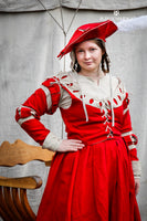 Landsknecht Sleeves Stripes Flora Red/Natural-GoblinSmith