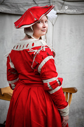 Landsknecht Sleeves Stripes Flora Red/Natural-GoblinSmith