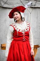Landsknecht Bodice Flora Red/Natural-GoblinSmith