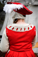 Landsknecht Bodice Flora Red/Natural-GoblinSmith