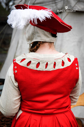 Landsknecht Bodice Flora Red/Natural-GoblinSmith