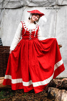 Landsknecht Skirt Flora Red/Natural-GoblinSmith