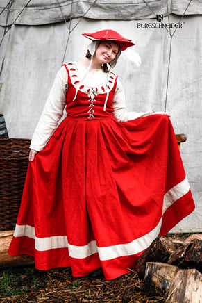Landsknecht Skirt Flora Red/Natural-GoblinSmith