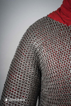 Chainmail Haubergeon Flatring Wedge Riveted 9mm Steel Oiled-GoblinSmith