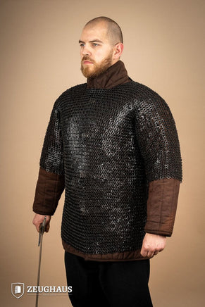 Chainmail Haubergeon Flatring Riveted 9mm Burnished-GoblinSmith