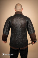 Chainmail Haubergeon Flatring Riveted 9mm Burnished-GoblinSmith
