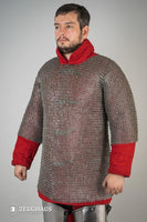 Chainmail Haubergeon Flatring Wedge Riveted 9mm Steel Oiled-GoblinSmith