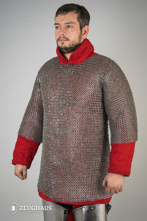 Chainmail Haubergeon Flatring Wedge Riveted 9mm Steel Oiled-GoblinSmith