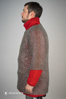 Chainmail Haubergeon Flatring Wedge Riveted 9mm Steel Oiled-GoblinSmith
