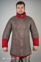Chainmail Haubergeon Flatring Wedge Riveted 9mm Steel Oiled-GoblinSmith