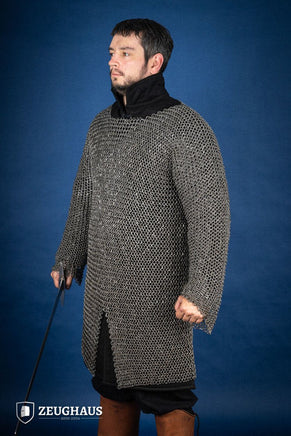 Chainmail Hauberk Roundring Riveted 10mm Steel Oiled-GoblinSmith