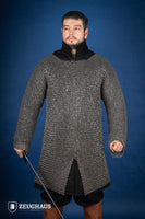 Chainmail Hauberk Roundring Riveted 10mm Steel Oiled-GoblinSmith