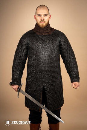 Chainmail Hauberk Flatring Riveted 9mm Burnished-GoblinSmith