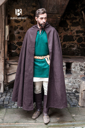 Wool Hooded Cloak Hibernus Brown-GoblinSmith