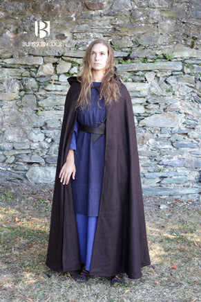 Wool Hooded Cloak Hibernus Brown-GoblinSmith