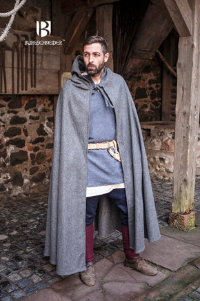Wool Hooded Cloak Hibernus Grey-GoblinSmith