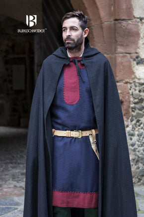 Wool Hooded Cloak Hibernus Black-GoblinSmith