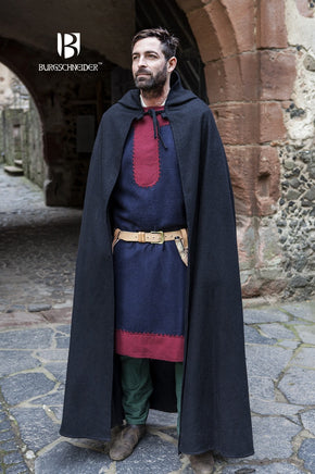 Wool Hooded Cloak Hibernus Black-GoblinSmith