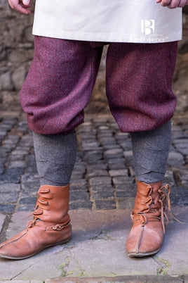 Rus Pants Ivar Herringbone Burgundy/Grey-GoblinSmith