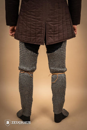 Chainmail Chausses Flatring Wedge Riveted 9mm Steel Oiled-GoblinSmith