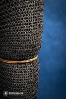 Chainmail Chausses Flatring Riveted 9mm Steel Oiled-GoblinSmith